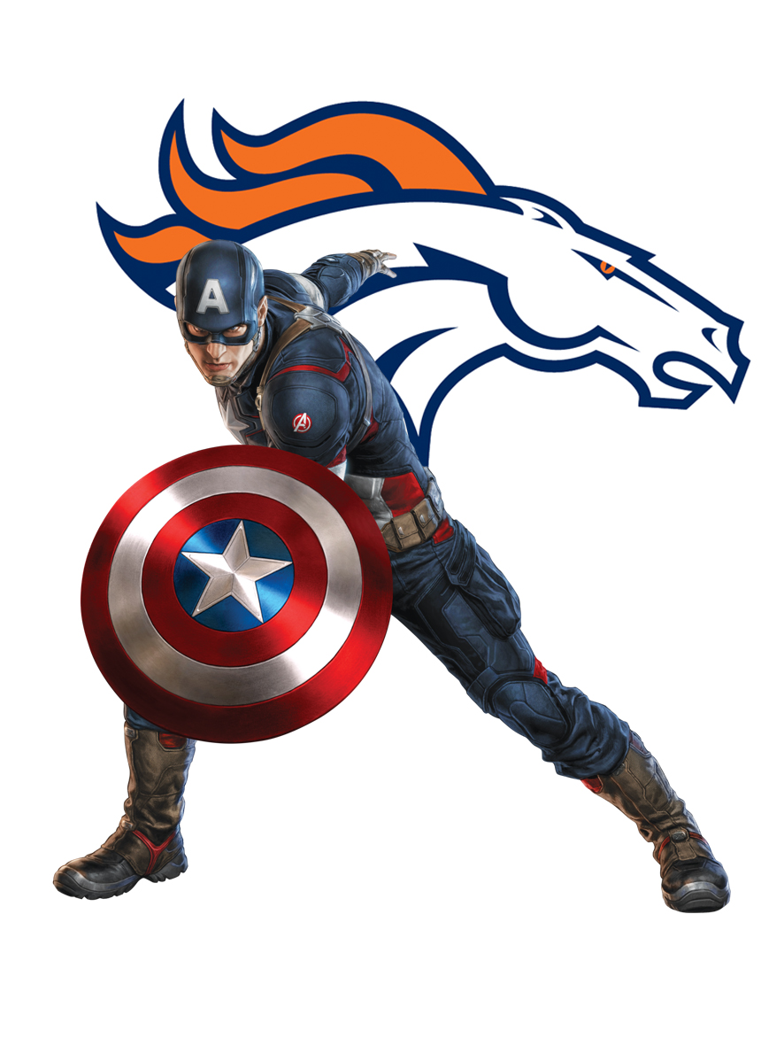 Denver Broncos Captain America Logo vinyl decal